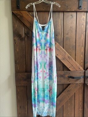 AFRM Multi-Color Watercolor Slip Dress